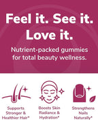Lunakai USA Made Super Hair Gummies with Biotin, Zinc, Horsetail Extract & Saw Palmetto - Hair Growth Vitamins for Women & Men – Supports Thicker, Longer, Stronger Tresses, Skin & Nails, 60ct