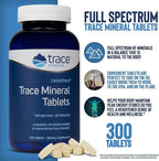 Trace Minerals ConcenTrace Trace Minerals Tablets - Daily Supplement for Overall Wellness - Natural Energy, Bone Strength, Healthy Connective Tissue & Immune System Support - 300 Count (100 Servings)