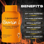 Liposomal Vitamin C Supplement | LipoQuil-C™ Enhanced Absorption Technology | 120 Capsules 1000mg High Dose Fat Soluble Vita C | Immune Support Collagen Support