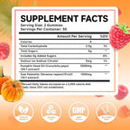 Pumpkin Seed Oil Gummies with Saw Palmetto, Pumpkin Seed Oil for Hair and Skin Health, Pumpkin Seed Extract for Women Men, Sugar-Free, Raspberry Flavor, 60 Count