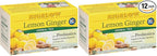 Bigelow Tea Lemon Ginger plus Probiotics Herbal Tea, Caffeine Free Tea with Lemon and Ginger, 18 Count Box (Pack of 12), 108 Total Tea Bags