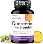 Quercetin with Bromelain Vegetarian Supplement Capsules | 120 Count (1000mg Per Serving 2400 GDU/g) | Supports Healthy Immune System, Helps With Seasonal Allergy Support | High Absorption Antioxidant