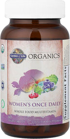 Garden of Life Organics Multivitamin for Women - Women's Once Daily Multi - Whole Food Multi with Iron, Biotin, Vegan Organic Womens Multivitamin for Health, Energy Hair Skin and Nails, 60 Tablets