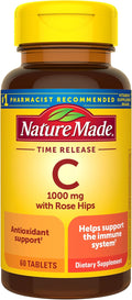 Nature Made Vitamin C 1000mg with Rose Hips, Dietary Vitamin C Supplement for Immune Support, 60 Time Release Tablets, 60 Day Supply