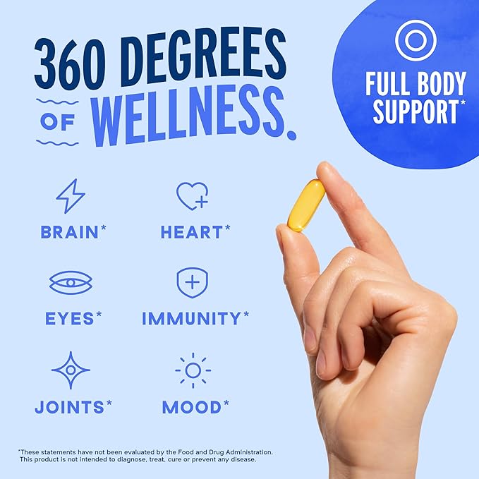 Oceanblue Professional Omega-3 2100mg Fish Oil Supplement - Triple Strength, High Potency EPA, DHA & DPA - Burpless, Wild-Caught, Natural Orange Flavor - 138 Softgels