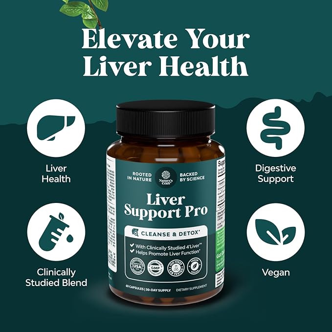 Pro Liver Support Supplement - 2X More Effective Than Milk Thistle - Advanced Liver Health Supplement with Clinically Tested 4’Liver Cleanse Detox & Repair Support - 60 Count (Pack of 2)
