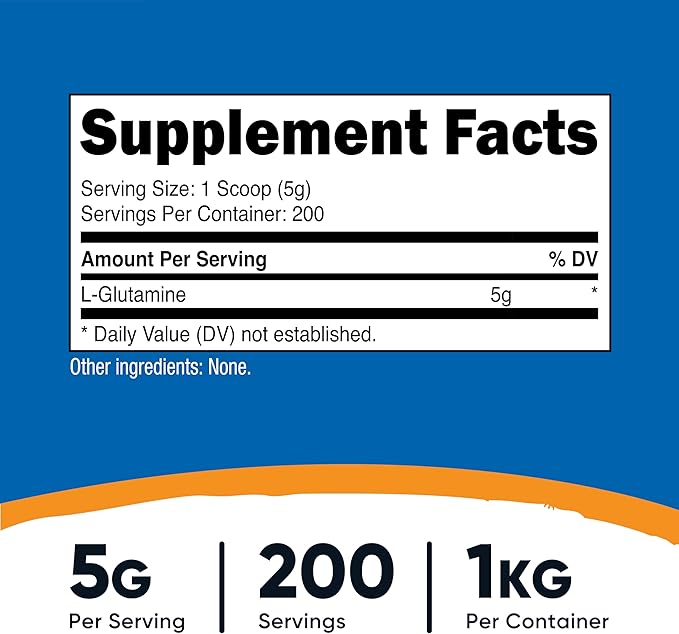 Nutricost L-Glutamine Powder 1 KG - Unflavored, Non-GMO, Gluten Free (Pack of 2)