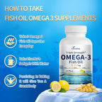 VivoNu Triple Strength Omega 3 Fish Oil - 4200mg, 360 Softgels | Enteric-Coated for No Fishy Aftertaste | Wild-Caught | Third-Party Tested