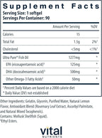 Vital Nutrients Ultra Pure® Fish Oil 675 - Supports Brain Development & Function* - Sustainably Sourced High DHA Omega-3 Fatty Acid - Lemon Flavor - Gluten, Dairy & Soy Free - 90 Softgels