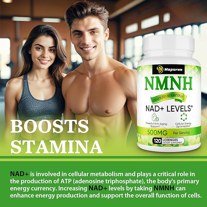 NMNH (Dihydronicotinamide Mononucleotide), NMN Supplement Alternative 500mg per Serving NAD NMNH Supplements for Women to Boost NAD+ Levels As We Age, Anti Aging, Energy, Focus, Non-GMO, 240 Count
