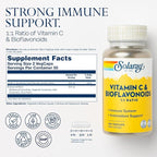 SOLARAY Vitamin C 500mg with Citrus Bioflavonoids, 1:1 Ratio - Antioxidant and Immune Support Supplement - Vitamin c with Rose HIPS and Acerola, Vegan, 60-Day Guarantee, 50 Servings, 100 VegCaps