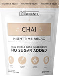 JUST INGREDIENTS Chai Nighttime Relax Drink Mix – 30 Servings | No Sugar Added | Magnesium, L-Theanine, Chamomile & Tart Cherry Extract | Supports Relaxation & Restful Evenings