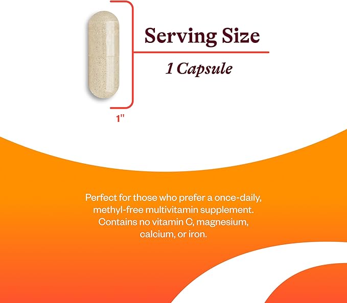 Seeking Health Multivitamin One MF - MTHFR Support Supplement with Calcium Folinate & Vitamin B12 - Easy-to-Digest - Methyl-Free Vegetarian Capsule - 45 Veggie Capsules