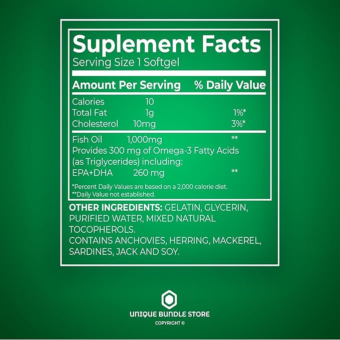 Omega 3 Fish Oil 1000mg – 60 Softgels, Omega-3 Supplements for Women and Men, Fish Oil Fatty Acid, Daily Essential Supplement (Pack of 2)