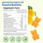 Eye Vitamins Lutein & Zeaxanthin Gummies, Sugar Free Eye Health Supplements with Bilberry, Astaxanthin - Support Blue Light, Visual Function and Macular Health - Mango Flavored, 120 Count