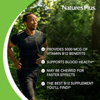 NaturesPlus Shot-O-B12 5000 mcg - 60 Sustained Release Tablets - Supports Energy Production - Vegetarian, Gluten Free - 60 Servings
