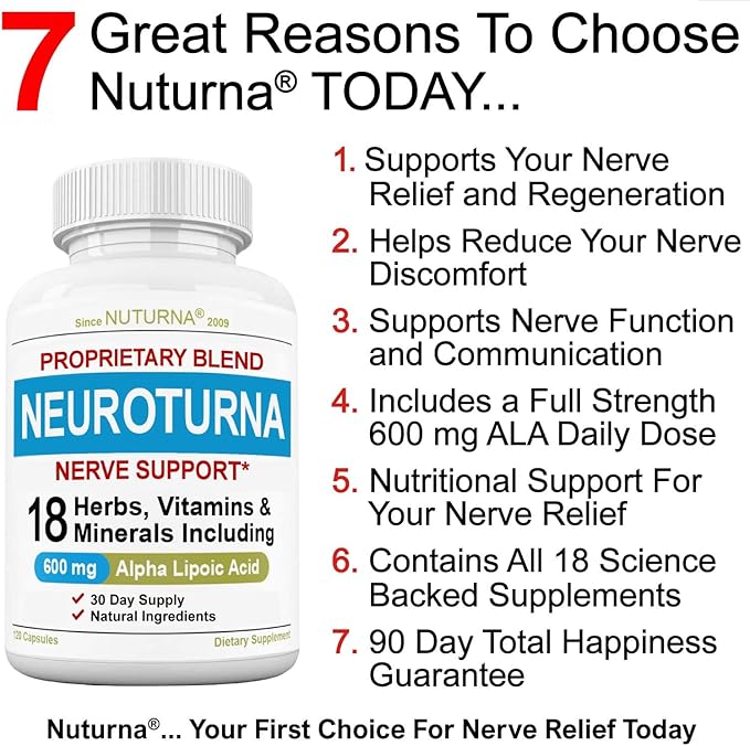 Neuropathy Nerve Support Supplement with 600 mg Pure Alpha Lipoic Acid - Maximum Strength Formula for Fingers, Hands, Toes, & Feet - 120 Capsules