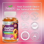 CoQ10 Gummies for Adults - Coenzyme Q10 100mg Per Serving - 3X Strength, High Absorption Antioxidant Supplement for Heart Health Support & Energy Production - Co Q10 (Coq 10) Supplements - 120 Gummies