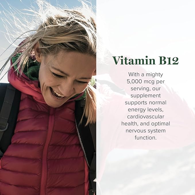 Global Healing Center - Vitamin B12 Sublingual 5000 MCG Organic Liquid Supplement, Methylcobalamin, Adenosylcobalamin, Hydroxo Long-Lasting Energy and Healthy Metabolism - Vegan B12 Vitamins (1 Oz)