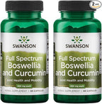 Swanson Full Spectrum Boswellia & Curcumin Natural Formula - (60 Capsules) (2 Pack)