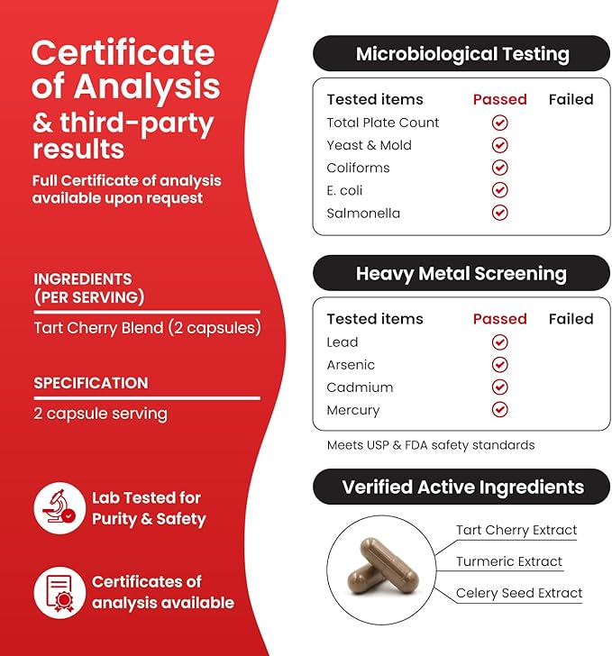 3 in 1 Tart Cherry Extract Capsules with Turmeric & Celery Seed for Feet & Joint Support Uric Acid Flush Cleanse & Purge Pills, 60 Veggie Capsules Manufactured in USA