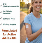 B12 Energy Patch – Methylcobalamin B12, Caffeine-Free, Pill-Free Patch for Daily Energy Support – 30-Day Supply