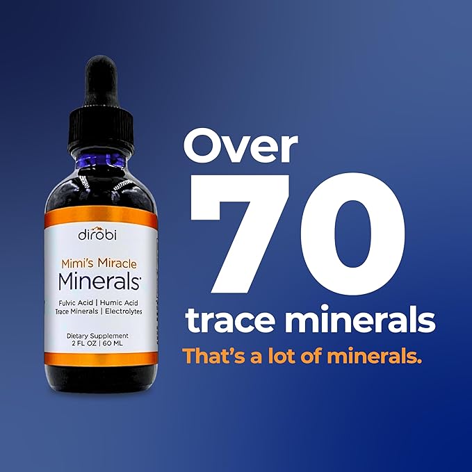 Mimi's Miracle Minerals Fulvic Acid Humic Acid - Trace Mineral Supplement, 70 Ionic Minerals - Organic Plant Derived Liquid (8 oz Refill, 240 Day Supply)