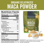 Viva Naturals Organic Maca Powder, Gelatinized, 16 oz (1 lb) – Vegan, USDA Organic, Gluten-Free, Non-GMO Peruvian Superfood in Resealable Bag