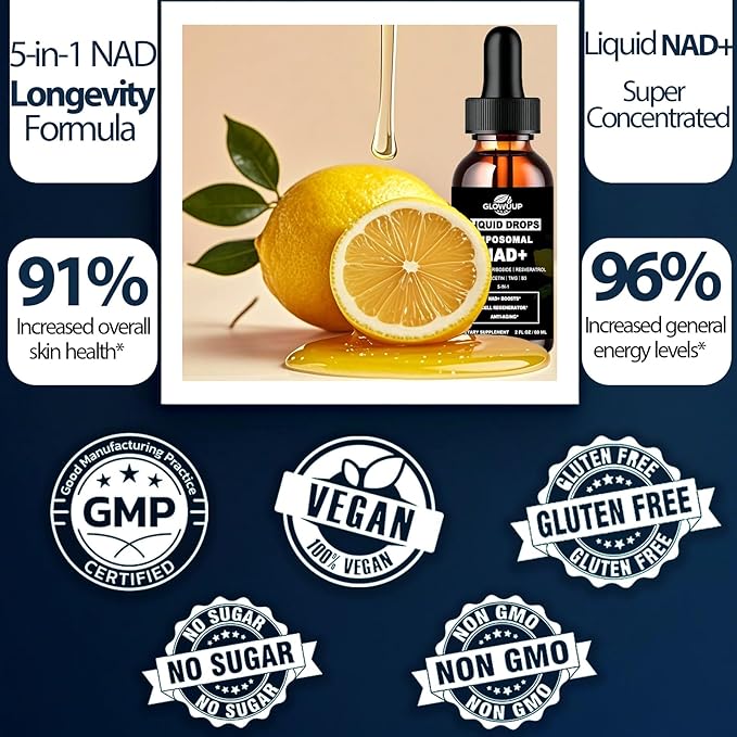 NAD Supplements for Women & Men, Liposomal NAD Nicotinamide Riboside Resveratrol 900mg w. B3 Vitamin Quercetin TMG, Liquid Resveratrol NAD Plus Supplement for Anti-Aging Energy Focus Longevity