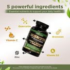 Gade Nutrition Quercetin with Vitamin C and Zinc - Quercetin 500mg - Quercetin with Bromelain - Zinc Quercetin - Quercetin Supplements + Vitamin D3 (Non-GMO, Gluten-Free, Vegan) - 6 Month Supply
