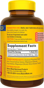 Nature Made Vitamin C 500 mg, Dietary Supplement for Immune Support, 500 Tablets, 500 Day Supply