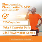 Doctor's Best Glucosamine Chondroitin Msm with OptiMSM Capsules, Supports Healthy Joint Structure, Function & Comfort, Non-GMO, Gluten Free, Soy Free, 120 Count (Pack of 1)