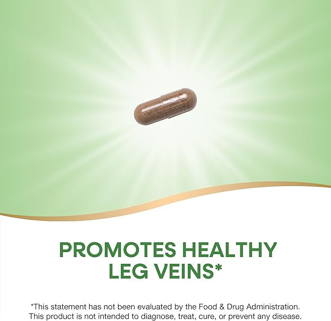 Nature's Way Horse Chestnut Extract, Premium Extract, Promotes Healthy Leg Veins*, 250 mg per Serving, Vegan, 90 Capsules (Packaging May Vary)