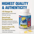 LABO Nutrition OmaxPure DHA Omega 3 Fish Oil | IFOS Certified High Strength rTG Omega 3 Fatty Acids Supplement with DHA & EPA - for Brain, Eye Prenatal Support | 120 Mini Softgels, 60 Servings