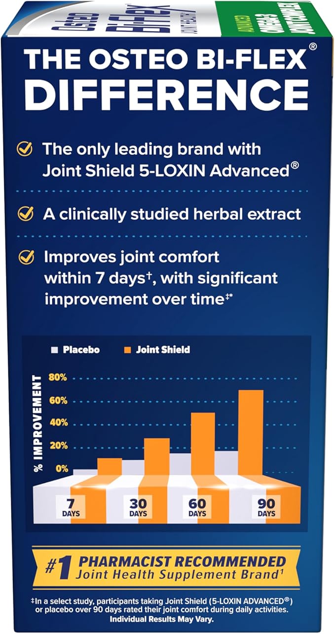 Osteo Bi-Flex Advanced Omega-3 Joint Complex Algae Oil Plant-Based Supplement, Improve Joint Function, Strength, Flexibility, Mobility 80 Softgels