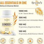 Resciency Detox Binder Supplement – Activated Charcoal, Zeolite, Bentonite Clay, Milk Thistle, Proprietary Blends - Liver & Gut, Max Absorption, 270 Vegan Capsules