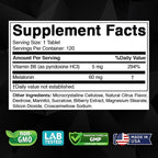 Vitabod Melatonin 60 mg with Vitamin B6 – 120 Fast Dissolve Tablets Extra-Strength Sleep Support – Drug-Free – Natural Citrus Flavor – Vegetarian, Non-GMO, Gluten-Free