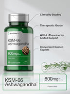 Horbäach KSM-66 Ashwagandha | with L-Theanine | 60 Coated Caplets | Vegan, Non-GMO, Gluten Free Complex Supplement