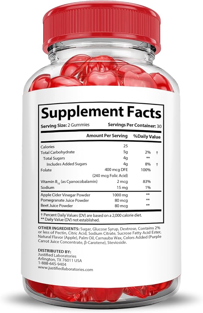 (5 Pack) Vital Grow XL Performance Gummies 1000MG Advanced Formula Formulated with ACV Pomegranate Beet Juice Powder B12 Vegan Non GMO 300 Gummys