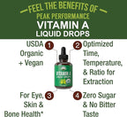 USDA Organic Vitamin A Liquid Drops Supplement - Vegan High Bioavailability for Eye, Skin + Bone Health - for Adults, Men, Women, Kids - Vit A Oil Retinyl Palmitate - Gluten Free, Zero Sugar 1 fl oz