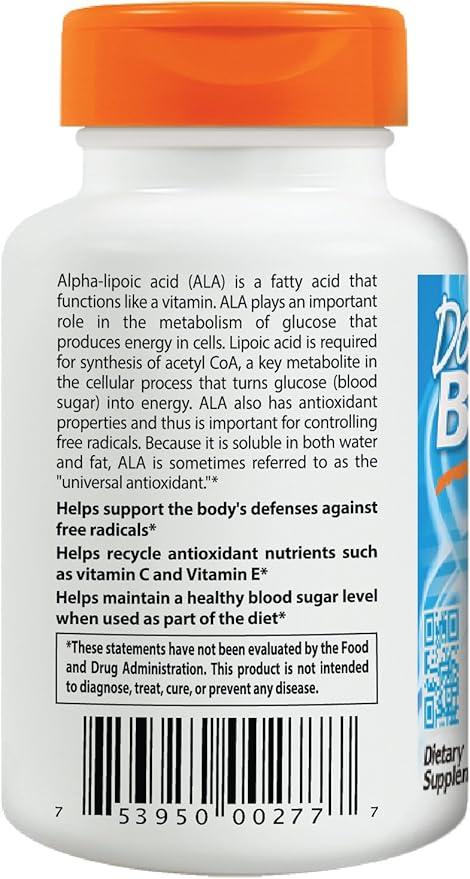 Doctor's Best Alpha Lipoic Acid Supplement 300mg - Alpha-Lipoic Acid Caps for Men & Women, ALA Antioxidant Support for Nerve Health, Aids in Cellular Function, Non GMO, Gluten Free - 180 Veg Capsules