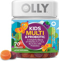 OLLY Kids Multivitamin & Probiotic Gummy, Digestive Support, Vitamins A, D, C, E, B, Zinc, Chewable Supplement, Berry Flavored, 35 Day Supply - 70 Count