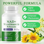A r b c r n 120 Capsules NAD+ Supplement,NAD Nicotinamide Riboside Resveratrol 910mg for Men and Women, NR Supplement for Energy Anti-Aging Focus