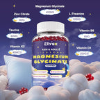 Liposomal Magnesium Glycinate 400mg Gummies for Kids & Adults, Chewable Magnesium Bisglycinate Supplement with Theanine, B6, Vitamins & Zinc, for Zzz & Relaxation, Muscle & Brain, Sugar Free, 60 Ct