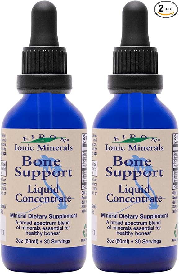 Eidon Mineral Wellness Support Liquid Supplement - Ionic Trace Mineral Drops to add to Water, Calcium, Magnesium, Zinc, Manganese, Silica, Sulfur, Boron, Bioavailable - 2 oz (Pack of 2)