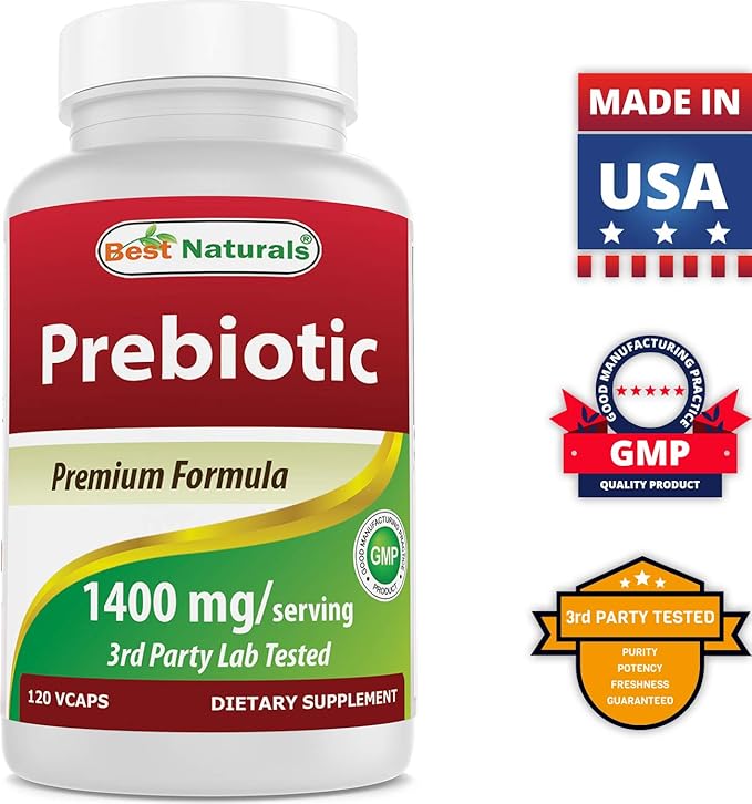 Best Naturals Prebiotics Fiber XOS (Xylo Oligosaccharide) 1400mg Serving 120 Veg Capsules