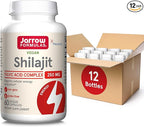 Jarrow Formulas Shilajit 250 mg, Dietary Supplement, Shilajit Acid Complex for Cellular Energy Production, 60 Veggie Capsules, 60 Day Supply (Pack of 12)