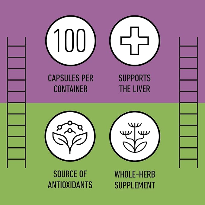 Complete Natural Products Pure Organic Milk Thistle Capsules - 500 mg Silymarin Powder 100 Pills