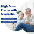 Liposomal Fisetin with Quercetin Supplements 1200 mg per Serving,High Absorption Polyphenols Antioxidants for Women,Men,Non-GMO,Gluten-Free,2 Bottle-120 Softgels