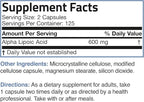 Bronson Alpha Lipoic Acid 600 MG Free Radical Scavenger Supports Antioxidant Health - Non-GMO, 250 Vegetarian Capsules (125 Servings)